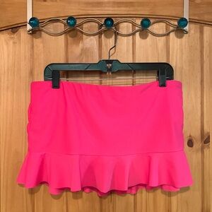 NWOT CROFT & BARROW PINK RUFFLE SWIM SKIRT Sz 12